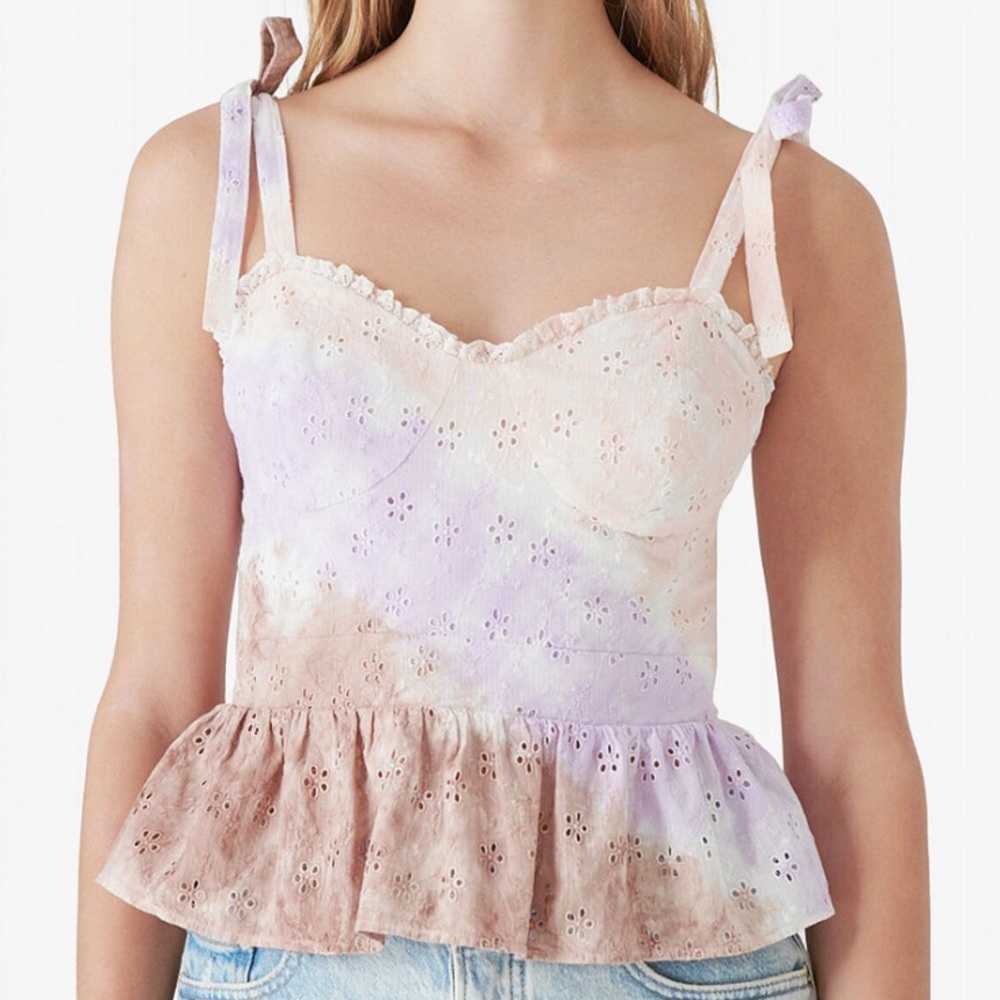 🎉Host Pick🎉 NWT Lucky Brand Eyelet Corset Ruffle Top